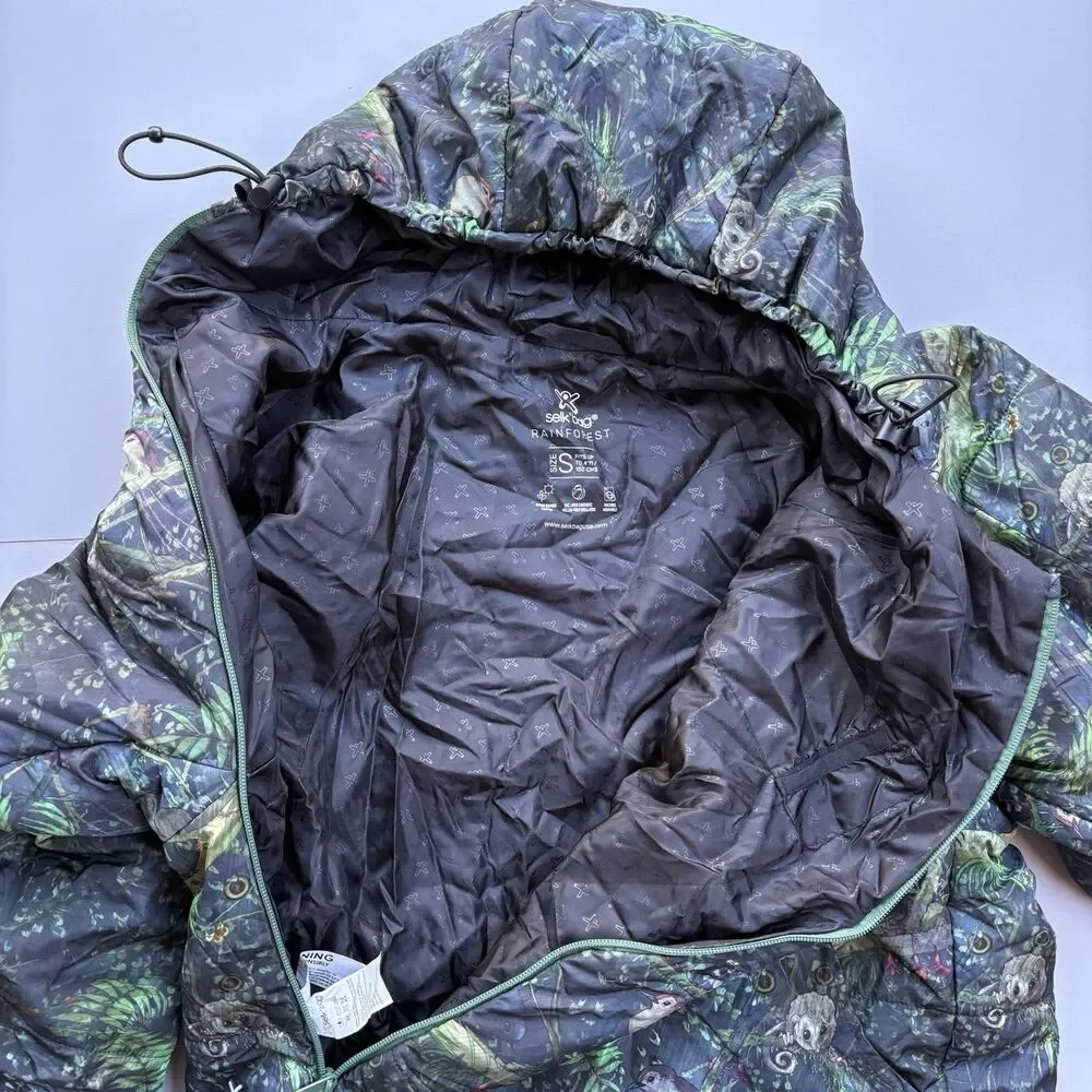 Selk Bag Recycled Wearable Sleeping Bag Rainforest Print Adult Small Camping
